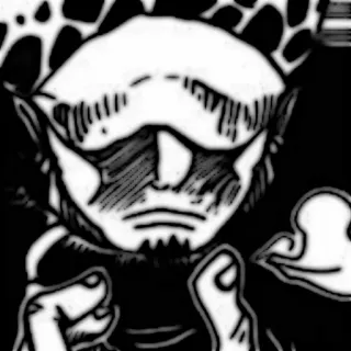 🗯 e40bf369 Trafalgar Law One Piece trafalgar law, one piece, anime, mangá, personagem whatsapp sticker