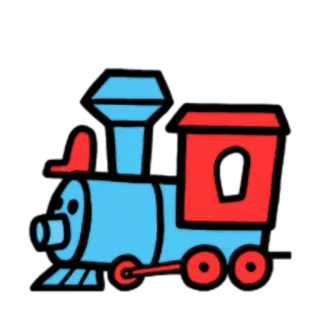 🚂 0ecc0000 treno, locomotiva, trasporto, cartone animato, ferrovia, trenino telegram sticker