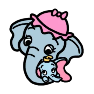 💞 2541694f Dumbo Dumbo, Disney, Elefante, Carino, Cartone animato, Elefantino telegram sticker
