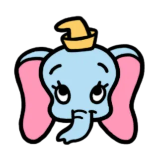 🐘 5db3a85b Dumbo elefante, cartone animato, disney, dumbo, carino telegram sticker