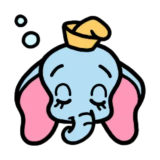 😴 8789016f Dumbo cartone animato, elefante, Dumbo, Disney, assonnato, carino telegram sticker