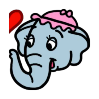 💟 ba9c3069 elefante, cartone animato, animale, cappello, carino, kawaii telegram sticker