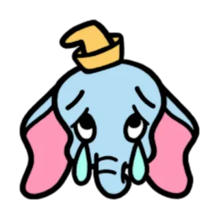 😭 bd4ac510 Dumbo Dumbo, elefante, triste, piangendo, Disney, cartone animato telegram sticker