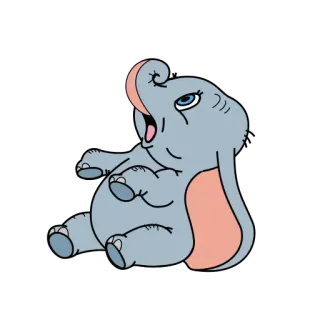 😡 04982bdd Dumbo elefante, mono, dibujos animados, bebé, Disney, animal telegram sticker