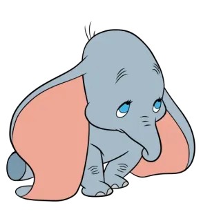 🙄 5de1a75b Dumbo Dumbo, elefante, Disney, dibujos animados, lindo, elefante bebé telegram sticker