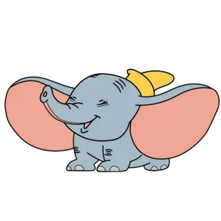 ☺️ 66aa7c92 Dumbo elefante, Disney, dibujos animados, personaje, lindo, Dumbo telegram sticker