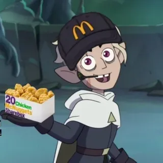 🌟 529c38e1 Hunter The Owl House 20 Chicken McNuggets Sharebox The Owl House, Hunter, McDonald's, Fast food, McNuggets telegram sticker