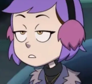 🌟 69c2664c Amity Blight The Owl House Amity Blight, The Owl House, Cartone animato, Disinteressato/a, Capelli viola, Stanco/a telegram sticker