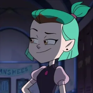 😏 6ba96076 Amity Blight The Owl House cartone animato, animato, serie TV, Disney, strega, personaggio, Amity Blight, The Owl House telegram sticker