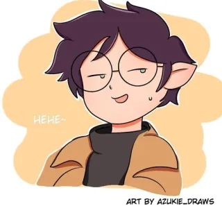 🌟 a852eac3 HEHE~ cartone animato, occhiali, personaggio, disegno, sorriso telegram sticker