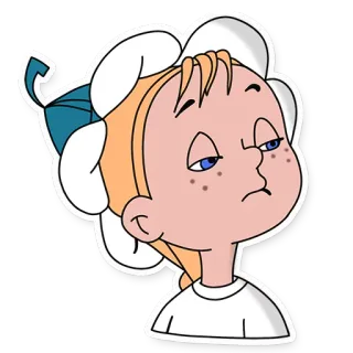 😒 63c7b237 卡通, 女孩, 花, 可爱, 插图, 贴纸 telegram sticker