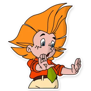 ✋ 9c042c32 卡通, 男孩, 停止, 手 telegram sticker