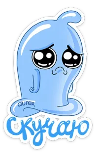 😟 c523670f СКУЧАЮ Kondom, traurig, Durex, Cartoon, Illustration telegram sticker