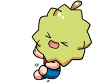 🤣 533d9365 фрукт, дуриан, мультфильм, милый, персонаж, еда telegram sticker