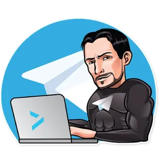 💻 fec0416d Mann, Laptop, Telegramm, Digital, Technologie, Internet telegram sticker