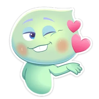 🥰 4d2a5abc Cartoon, Schattig, Hart, Knipoog, Personage telegram sticker