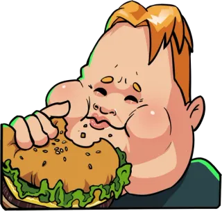 🍔 7aeaad98 eating, burger, food, cartoon, snack, lunch whatsapp sticker
