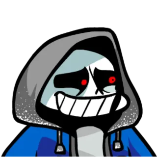 🆙 736e4ae6 Sans Undertale 샌즈, 언더테일, 해골, 후드티, 비디오 게임, 캐릭터 telegram sticker