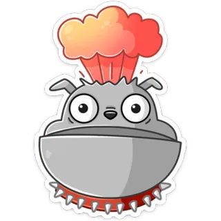 🤯 10859210 собака, стикер, мультфильм, взрыв, ошейник, животное telegram sticker