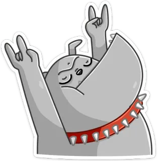 🤘 1cc1267c собака, животное, мультфильм, стикер, жест, рок-н-ролл telegram sticker