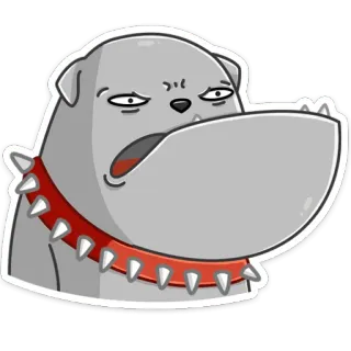😦 1dc3693c pies, buldog, zwierzę, zwierzę domowe, kreskówka, naklejka, zły telegram sticker