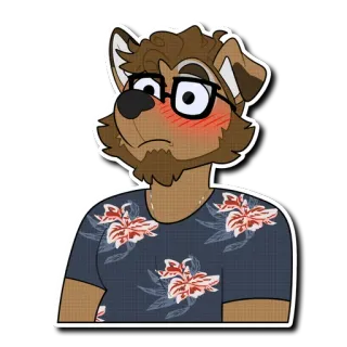 😳 00da40c4 Anthro, Furry, Pies, Postać, Portret, Okulary, Grafika cyfrowa telegram sticker