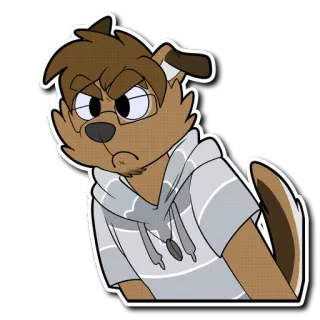 😠 02cb69c5 Kreskówka, Furry, Pies, Antropomorficzny, Okulary, Bluza z kapturem telegram sticker