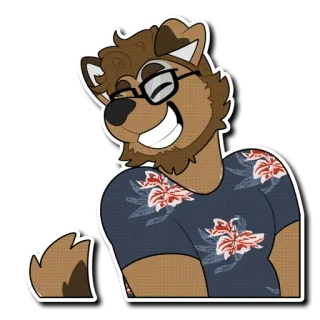 😁 0c355aaf Futrzak, Antropomorficzny, Niedźwiedź, Okulary, Kreskówka, Szczęśliwy, Uśmiechnięty telegram sticker