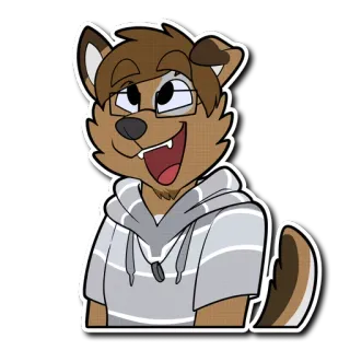 😃 0d6dff02 Kreskówka, Furry, Antropomorficzny, Pies, Okulary, Postać telegram sticker
