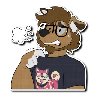 😬 146c20fb pies, shiba inu, antropomorficzny, okulary, kreskówka, futrzak, spocony telegram sticker