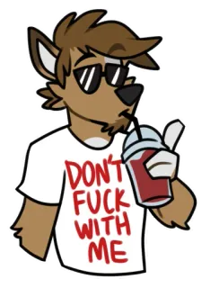 🥤 2a7ec5b8 DON'T FUCK WITH ME futrzak, obraźliwe, niegrzeczne, picie, kreskówka, zwierzę, okulary przeciwsłoneczne telegram sticker