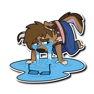😭 2cc3b5fd płaczący, smutny, pies, kreskówka, łzy, zwierzę, zrozpaczony telegram sticker