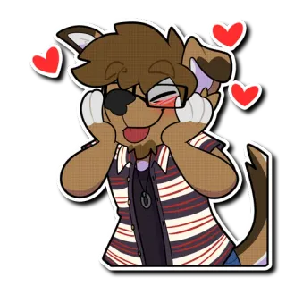 ❤️ 2f84dcd2 Furry, Pies, Serca, Kreskówka, Słodki, Zwierzę telegram sticker