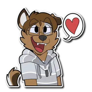 ❤️ 35e74268 pies, kreskówka, okulary, serce, miłość, futrzak telegram sticker