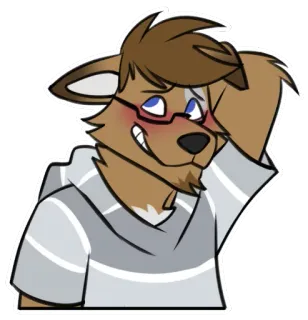 😊 41f99a82 Furry, Antropomorficzny, Kreskówka, Postać, Okulary, Lis, Pies telegram sticker