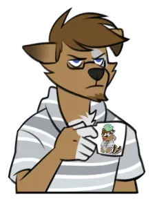 ☕️ 4974610c Furry, Antropomorficzny, Pies, Kreskówka, Ilustracja, Kubek telegram sticker