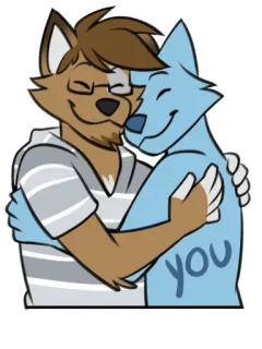 🤗 4df5ea06 you Furry, Przytulanie, Przyjaźń, Kreskówka, Miłość, Uczucie telegram sticker