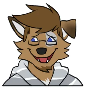 😅 629c0cb5 Furry, Anthro, Pies, Kreskówka, Okulary, Antropomorficzny, Zwierzę telegram sticker
