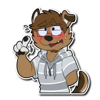 😳 6daddedb Furry, Kreskówka, Antropomorficzny, Pies, Naklejka telegram sticker