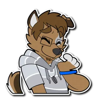 😂 807f32c3 Furry, Antropomorficzny, Kreskówka, Pies, Postać, Ilustracja, Okulary, Bransoletka telegram sticker