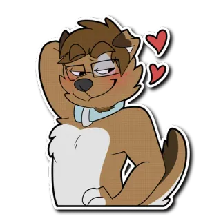 😘 88a0dae8 Furry, Kreskówka, Antropomorficzny, Słodki, Pies, Serca telegram sticker