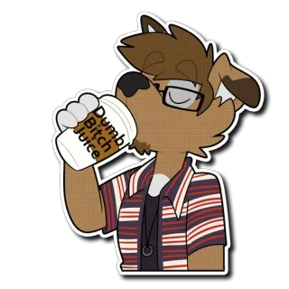 🧃 8e240362 Dumb Bitch Juice Futrzak, Pies, Napój, Picie, Obraźliwe telegram sticker
