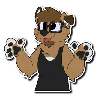 🤗 8e94db53 zwierzę, pies, kreskówka, ilustracja, postać, antropomorficzny telegram sticker