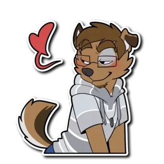 😘 8eb533ad futrzak, antropo, pies, zwierzę, kreskówka, słodki, miłość, serce telegram sticker