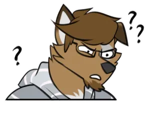 ❓ 933b5087 zmieszany, znaki zapytania, futrzak, wilk, okulary, wątpliwość, niepewność telegram sticker