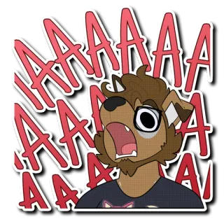 😧 93c4affd AAAAAAA krzyk, szok, pies, futrzak, emocjonalny, przestraszony, panika telegram sticker