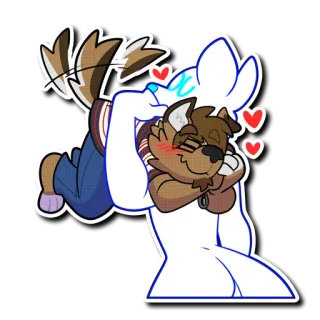 ❤️ a2d6ff44 Furry, Przytulanie, Miłość, Zwierzę, Kreskówka, Uczucie telegram sticker