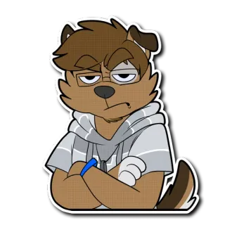 😐 a327d112 Furry, Antropomorficzny, Pies, Kreskówka, Postać, Naklejka telegram sticker