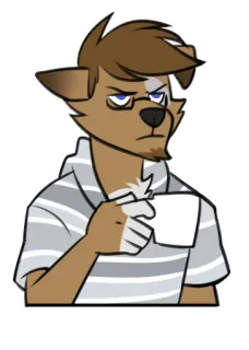 ☕️ ad3afd14 Furry, Antropomorficzny, Pies, Kawa, Kreskówka telegram sticker