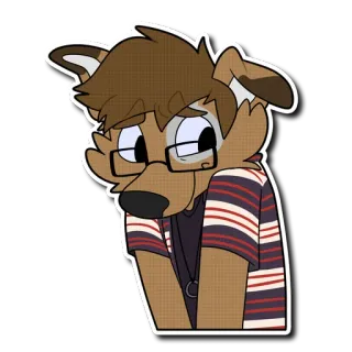 😣 b1a24c6f Furry, Anthro, Pies, Kreskówka, Postać, Ilustracja telegram sticker